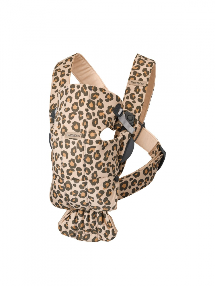 Marsupiu anatomic cu multiple pozitii de purtare Mini BeigeLeopard bumbac editie limitata