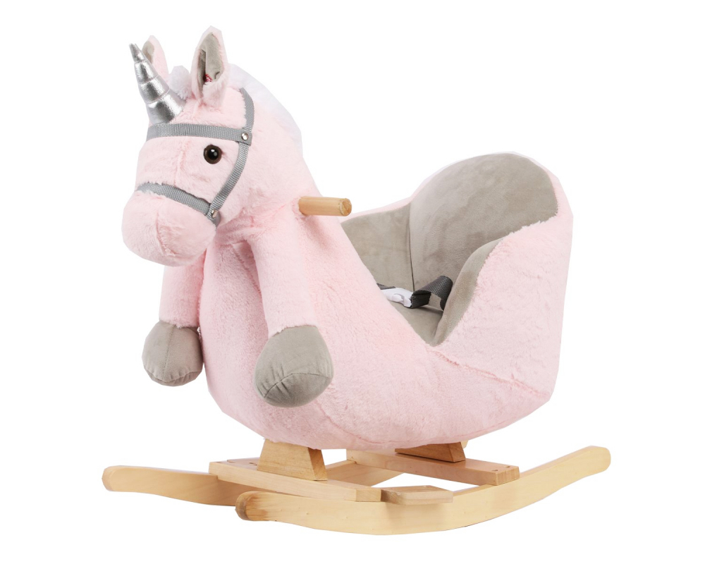 Balansoar din plus cu spatar KikkaBoo Pink Horse - 1 | YEO