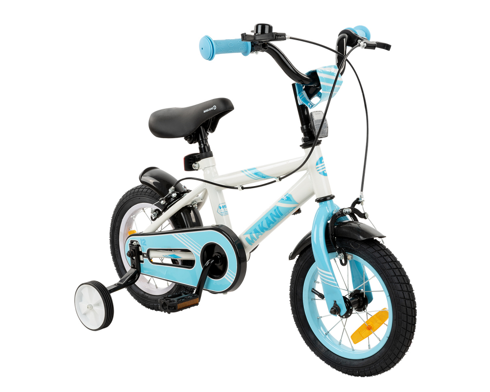 Bicicleta 12 inch KikkaBoo Makani cu roti ajutatoare Windy White ajutatoare imagine noua responsabilitatesociala.ro