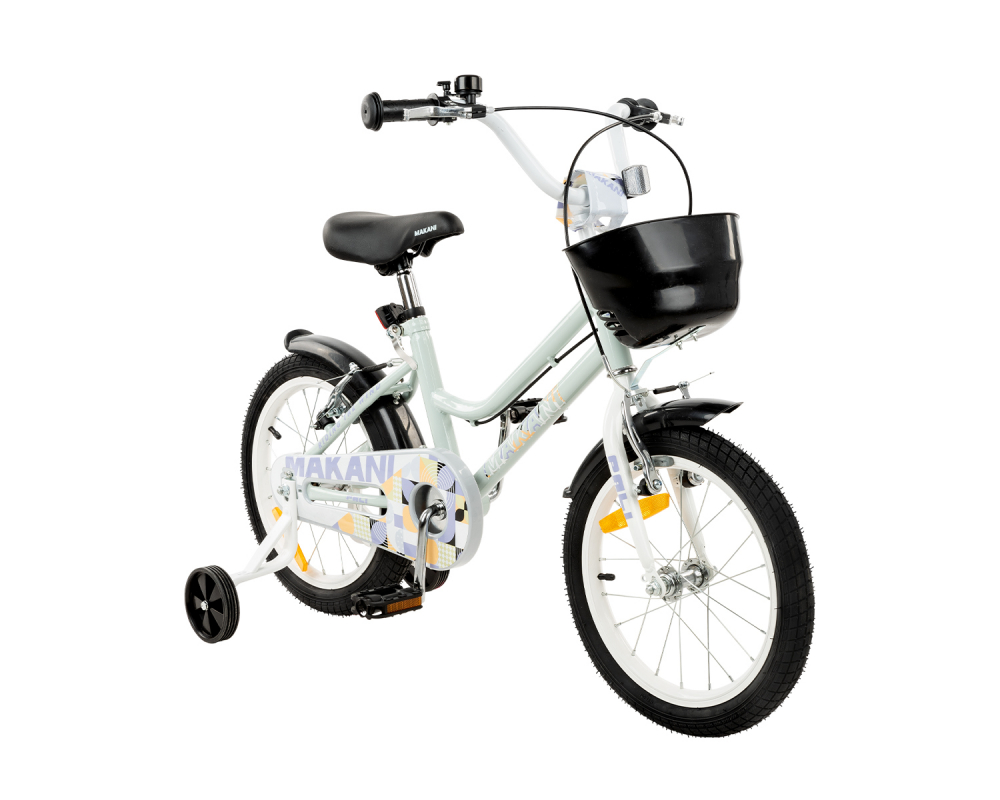Bicicleta 16 inch cu roti ajutatoare si cosulet frontal Makani Pali Blue MAKANI imagine noua
