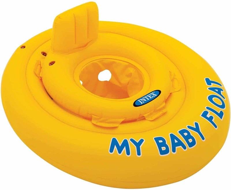 Colac gonflabil pentru inot bebelusi Intex My Baby Float 70 cm Galben