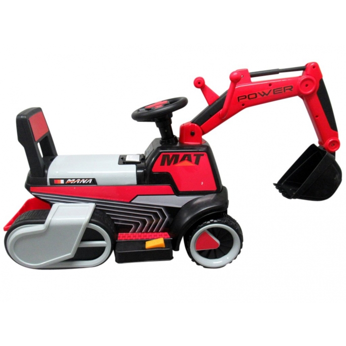 Excavator electric pe baterie cu muzica si lumini led C3 R-Sport rosu