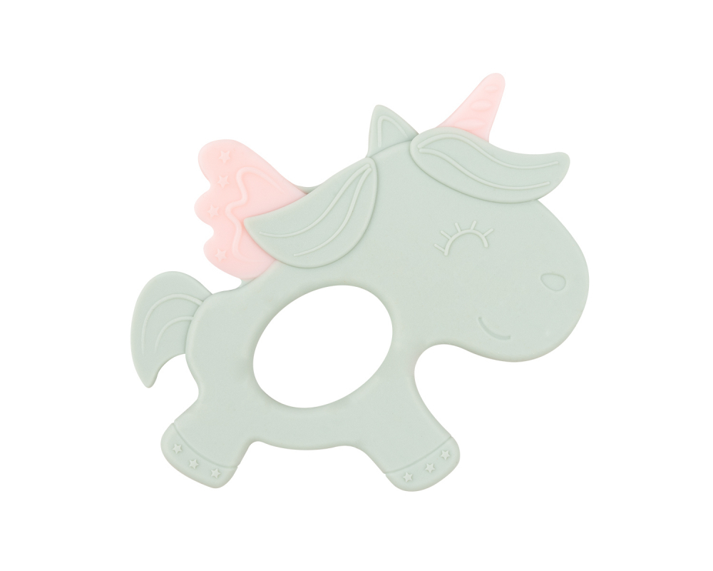 Jucarie dentitie din silicon KikkaBoo Unicorn Mint