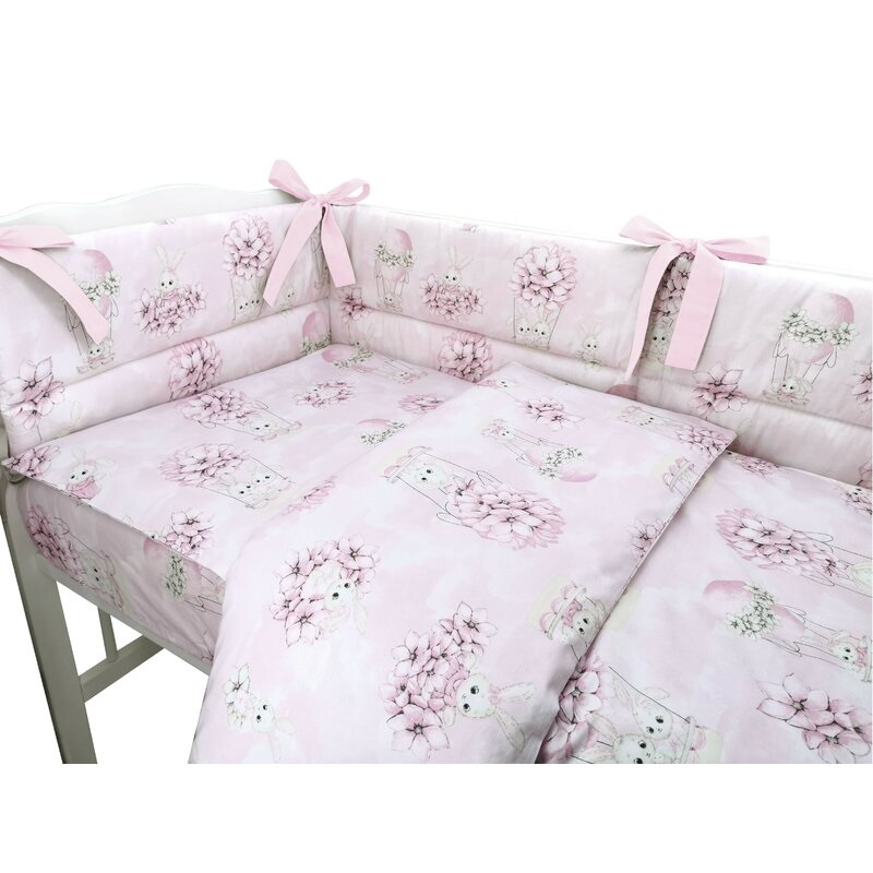 Lenjerie patut 3 piese awesome bunnies 120x60 cm miminu