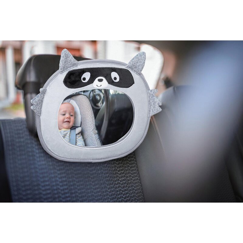 Oglinda auto pentru supraveghere bebelusi PetiteMars Zoo Raton Gri - 2