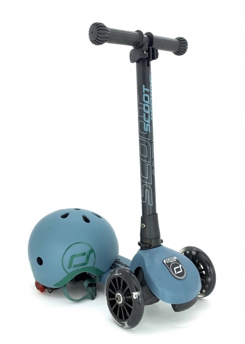 Trotineta copii pliabila cu roti luminoase Scoot Ride HighwayKick 3 Steel Bleu - 7