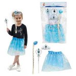 Costum ice princess cu fustita, diadema si bagheta magica Toi-Toys TT12456