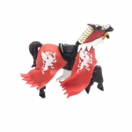 Figurina Papo calul regelui cu blazon dragon (rosu)