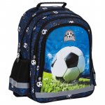 Ghiozdan ergonomic pentru scoala baieti Derform 3 compartimente cu minge de fotbal