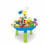 Masuta de activitati pentru apa si nisip Petite&Mars Sandy Max cu accesorii si 12 jucarii Multicolor