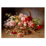 Puzzle 1000 piese Enjoy Hans Buchner A Basket of Roses and Carnations