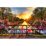 Puzzle din lemn Bicycles of Amsterdam XL Wooden City 600 piese