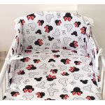 Set lenjerie din bumbac cu protectie laterala pentru pat bebe 120 x 60 cm Miki Amy