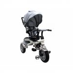 Tricicleta pentru copii R-Sport T3 Gri 3 in 1 cu pedale, roti gonflabile, control al directiei, scaun reversibil, rotire 360 grade, frana si centura de siguranta