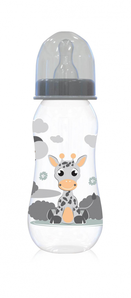 Biberon cu capac Lorelli 0 luni+ 250 ml Giraffe Grey