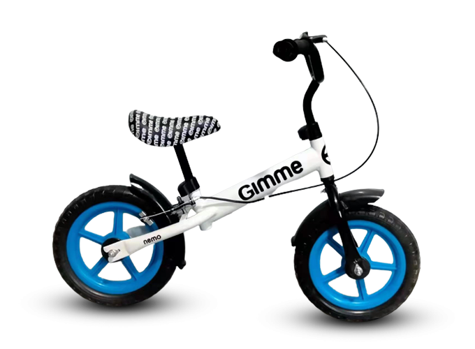 Bicicleta fara pedale 11 inch cu frana Nemo Blue Gimme imagine noua