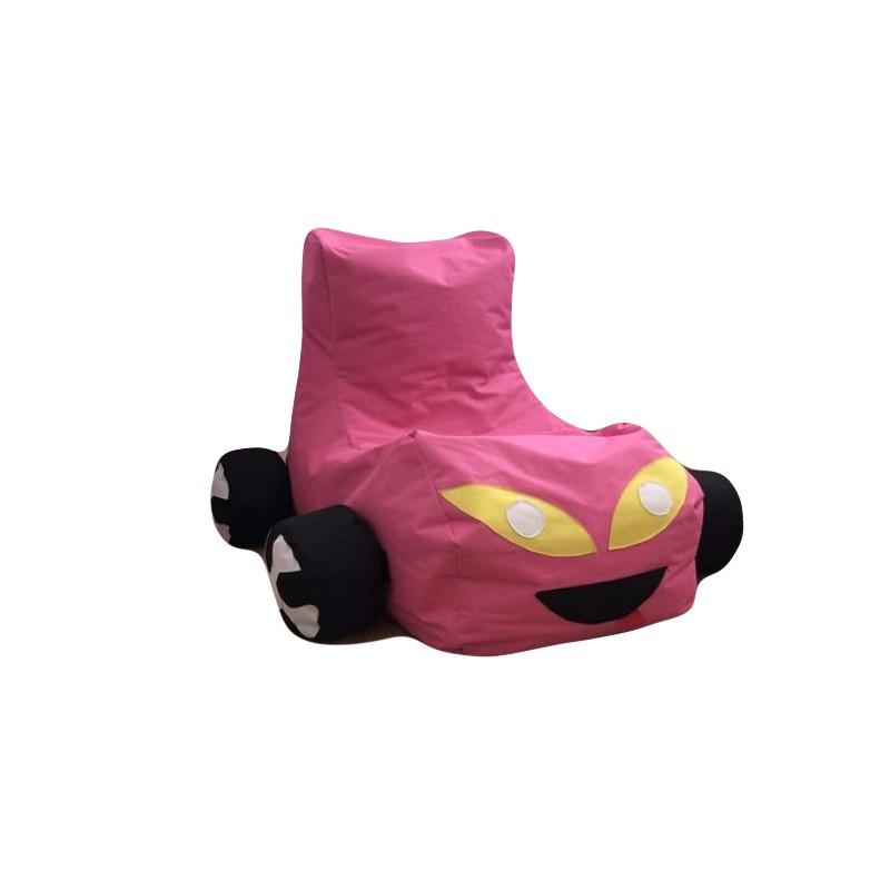 Fotoliu tip masinuta Big Bean Bag pentru copii textil umplut cu perle polistiren roz Camera copilului 2023-09-25