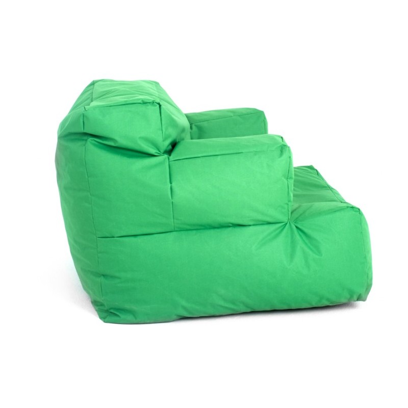Fotoliu Big Bean Bag textil umplut cu perle polistiren verde - 1
