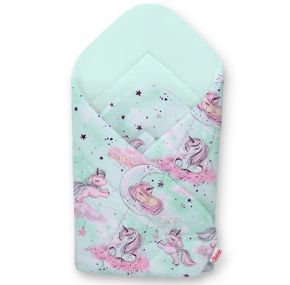 Paturica de infasat nou-nascut unicorn mint