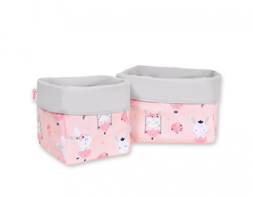 Set 2 cosuri depozitare panza Ballerinas Pink Powder Pink