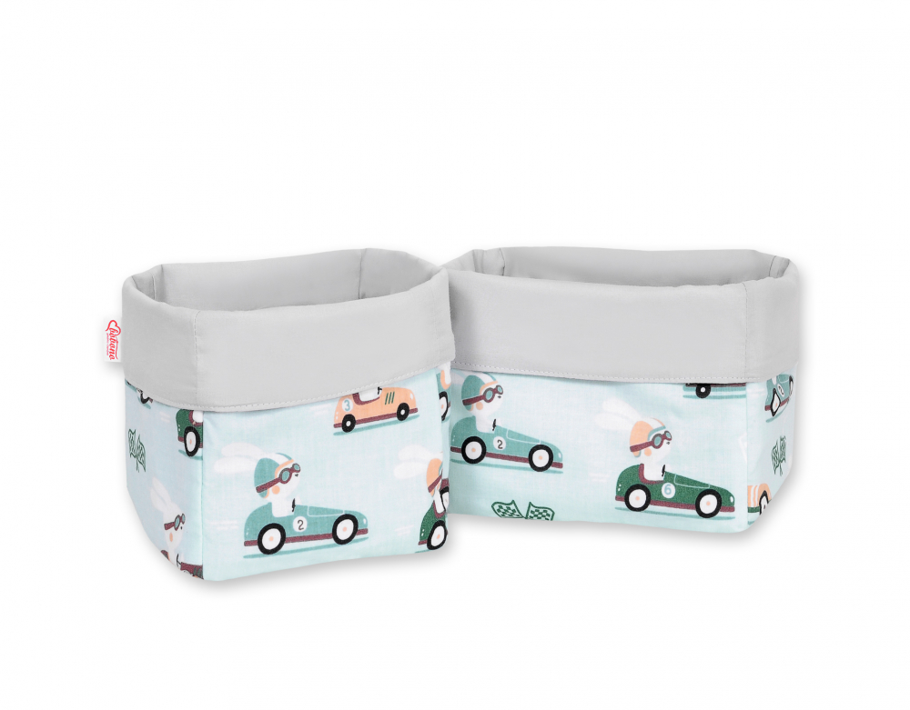 Set 2 cosuri pentru depozitare jucarii si accesorii Mint Rabbits