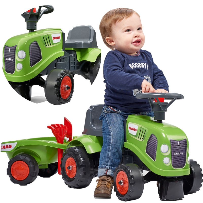 Tractor Baby Claas Green cu remorca Baby