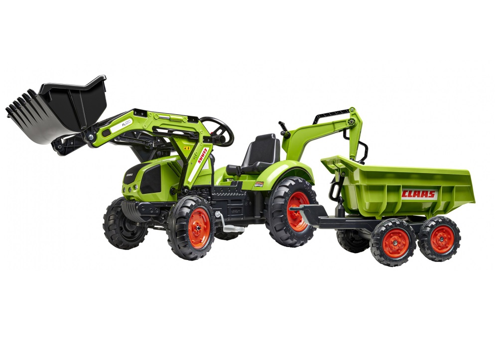 Tractor buldo-excavator cu pedale pentru copii Claas Falk 2070W - 1