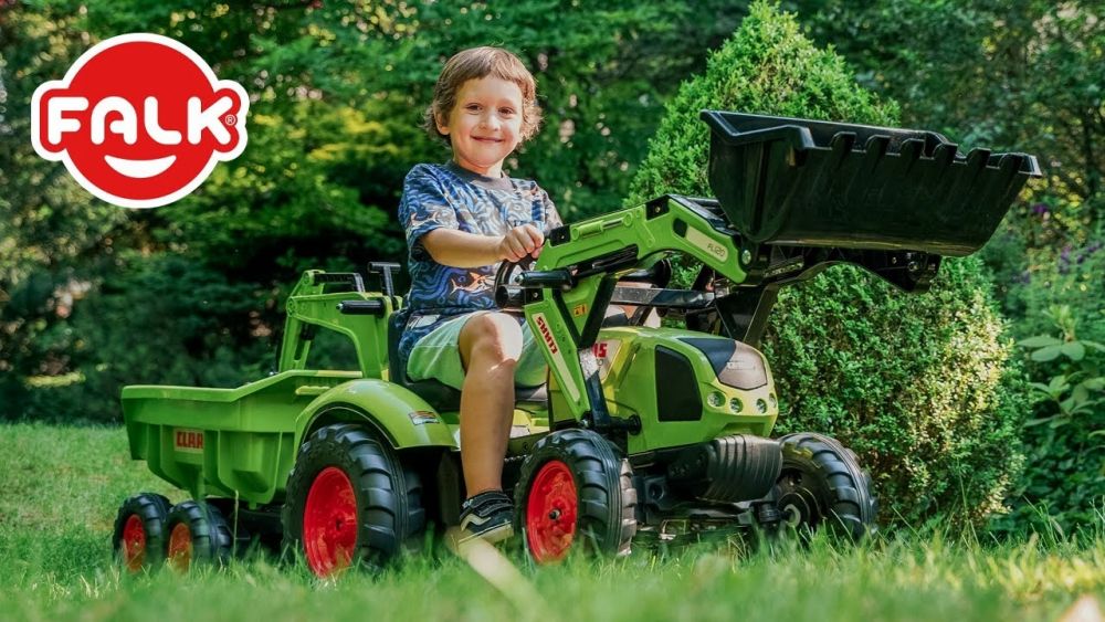 Tractor buldo-excavator cu pedale pentru copii Claas Falk 2070W 2070W La Plimbare