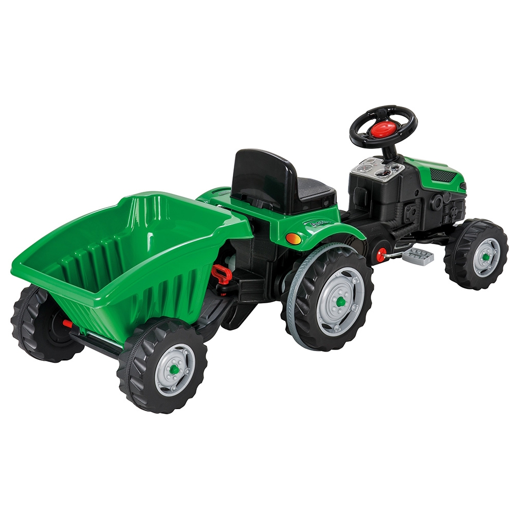 Tractor cu pedale si remorca Pilsan Active with Trailer 07-316 green 07-316 imagine 2022 protejamcopilaria.ro