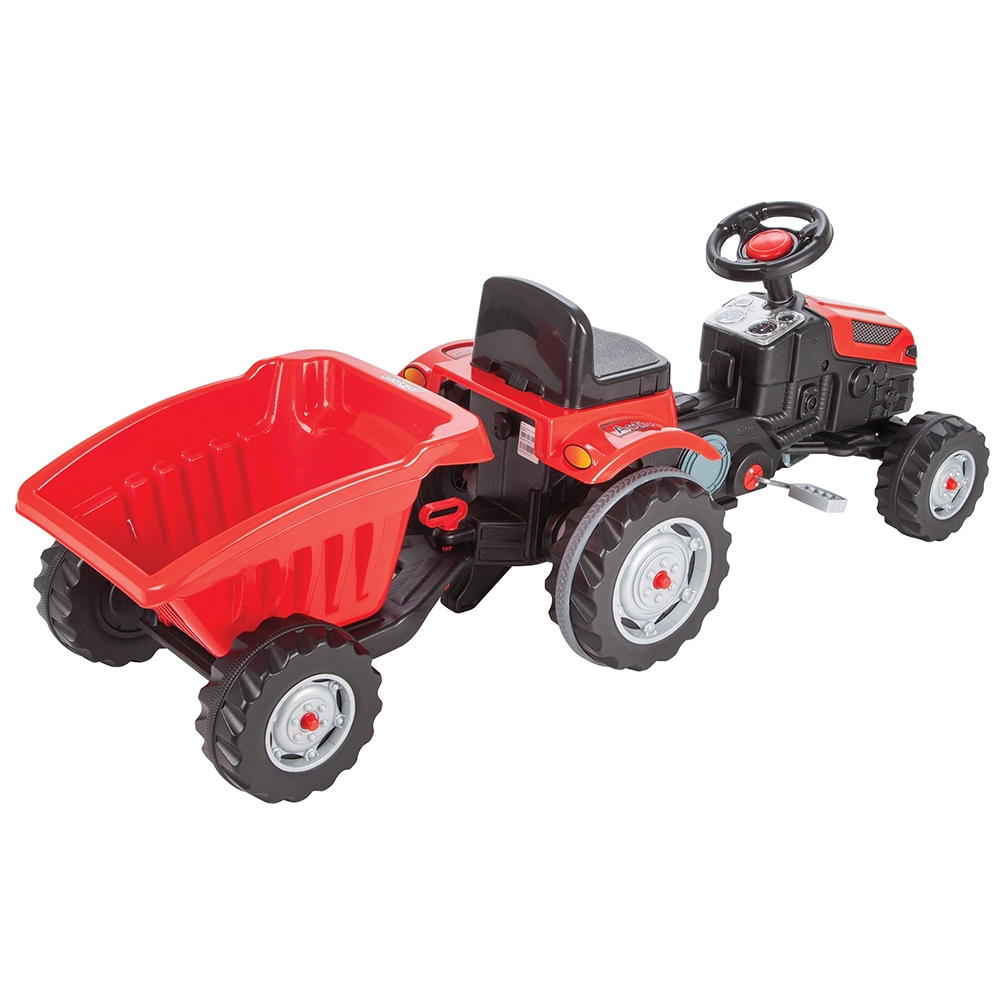 Tractor Cu Pedale Si Remorca Pilsan Active With Trailer 07-316 Red