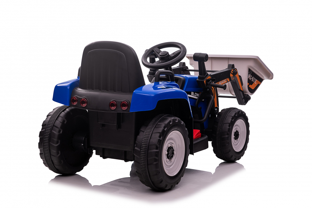 Tractor electric 12V cu telecomanda si cupa Nichiduta Farm Track Blue - 8
