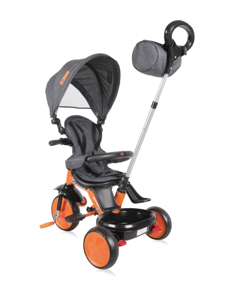 Tricicleta Pentru Copii Lucky Crew Multifunctionala Black Orange