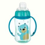 Cana antrenament Canpol Babies cu tetina din silicon Cute Animals Urs 320ml 56/512 Turcoaz