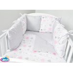 Lenjerie modulara pentru patut cu 8 piese 120x90 cm Gray Pink Hearts + Gray Dots