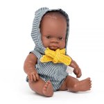 Papusa bebelus educativa Miniland 21 cm baiat african
