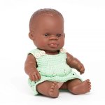 Papusa bebelus educativa Miniland 21 cm fetita africana