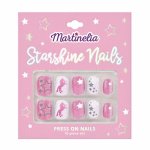 Set 10 unghii false Starshine Nails, cu adeziv Press-On, pentru fetite, Martinelia