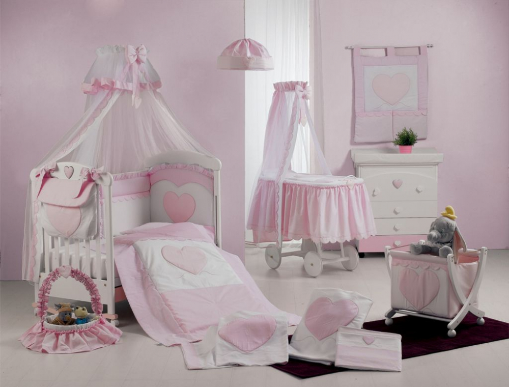 Baldachin patut lemn cu suport de prindere inclus Cuore di Mamma Roz 620x180 cm - 2