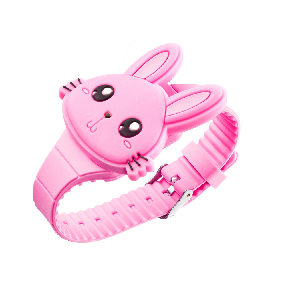 Ceas pentru copii Vitammy Smile din silicon animatie Iepuras roz