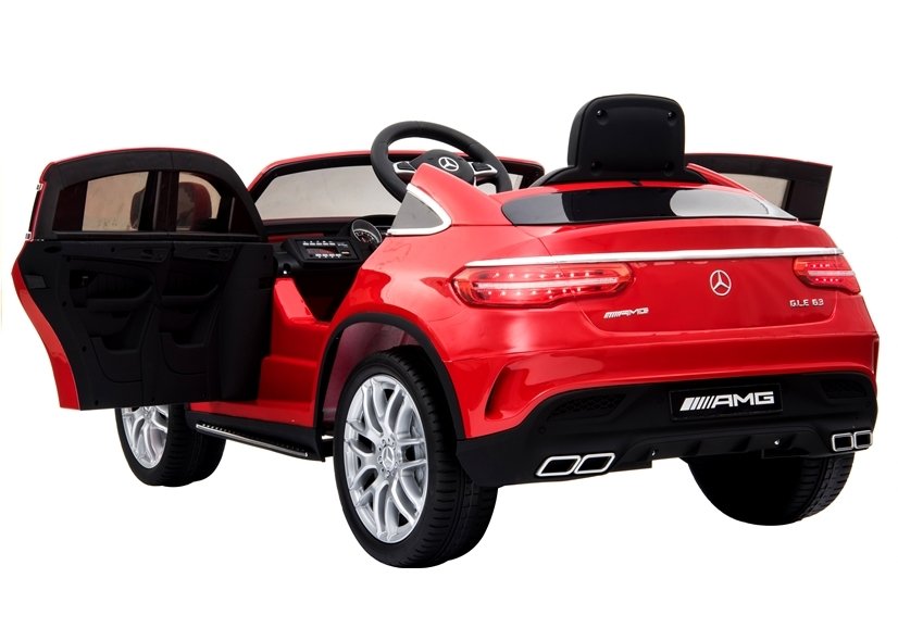 Masinuta electrica cu roti din cauciuc si scaun din piele Mercedes AMG GLE63 Coupe Red - 6