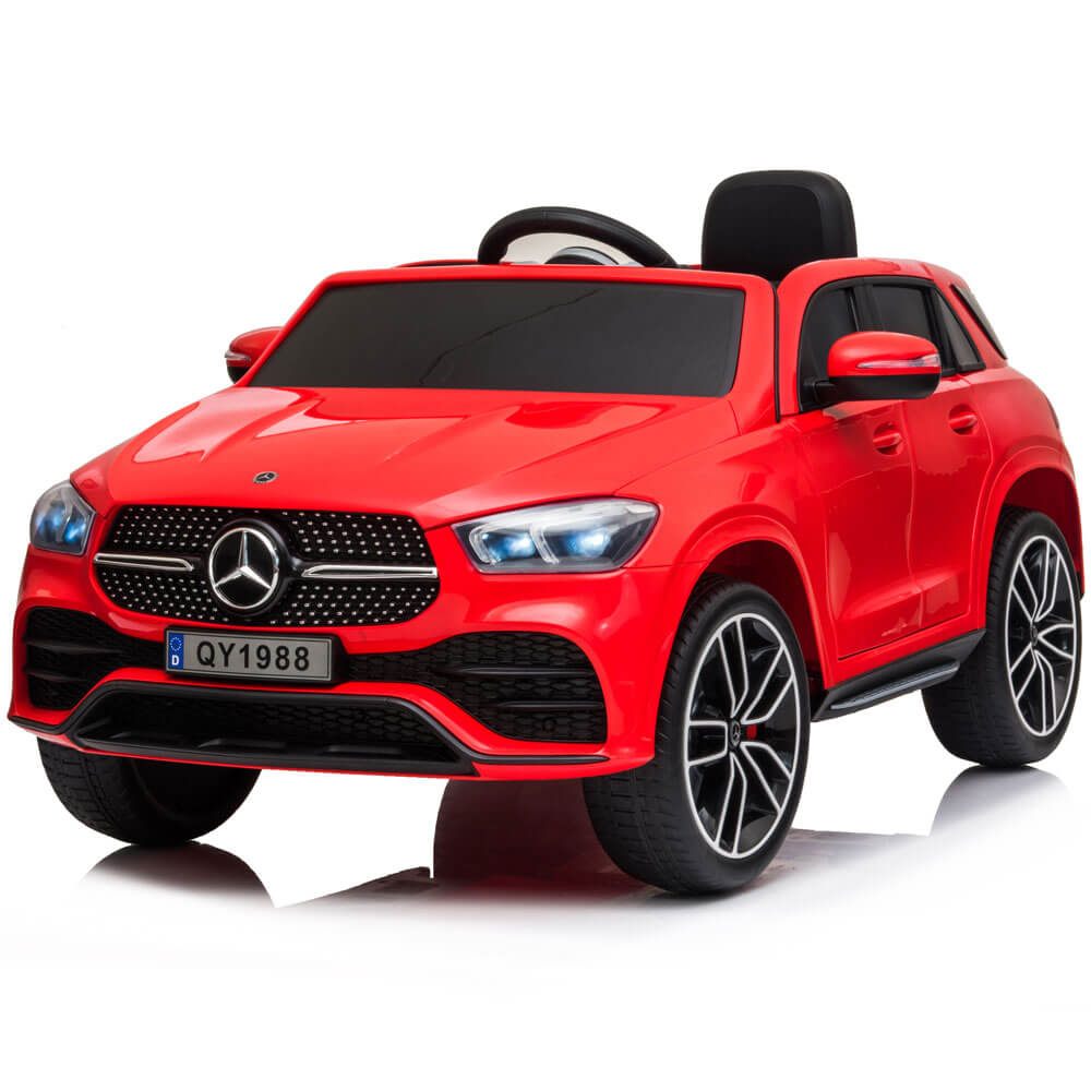 Masinuta electrica Nichiduta 70W  Mercedes Benz GLE450 Red  pornire la buton , unitate audio cu display, mufa Mp3 si usb, schimbator de viteze si sitem troller