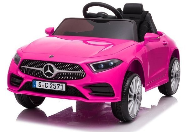 Masinuta electrica cu telecomanda 12V si scaun din piele Mercedes CLS350 Pink 12V La Plimbare