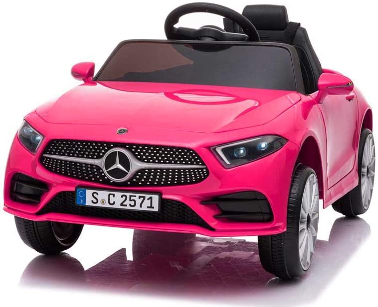 Masinuta electrica cu telecomanda 12V si scaun din piele Mercedes CLS350 Pink - 2