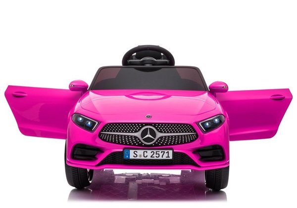 Masinuta electrica cu telecomanda 12V si scaun din piele Mercedes CLS350 Pink - 8