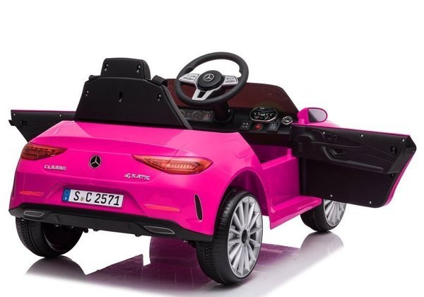 Masinuta electrica cu telecomanda 12V si scaun din piele Mercedes CLS350 Pink - 9