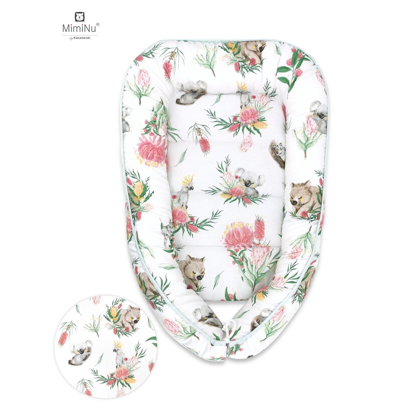 Cosulet bebelus pentru dormit baby cocoon 90x50 cm australian animals miminu