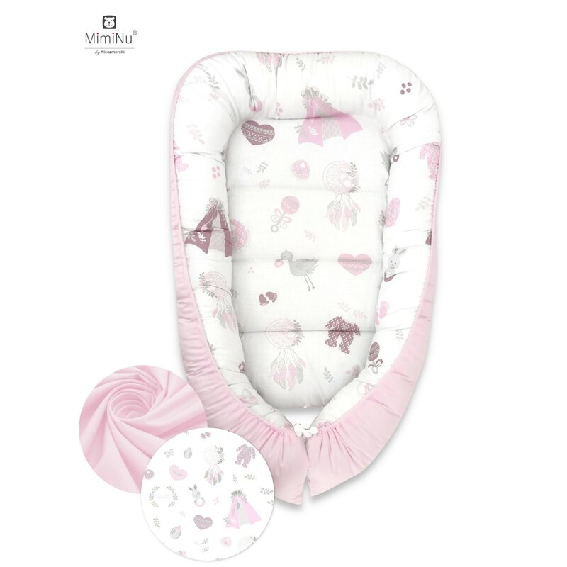 Cosulet bebelus pentru dormit Baby Cocoon 90×50 cm Baby Shower pink MimiNu 90x50 imagine 2022 protejamcopilaria.ro