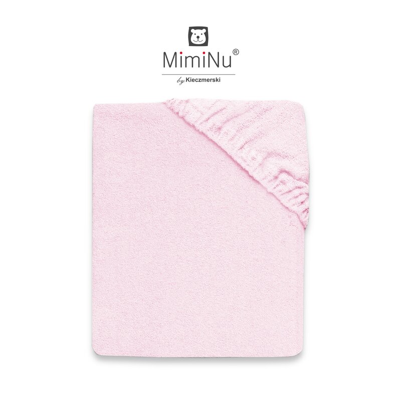 Husa universala pentru saltea de infasat din terry light pink miminu