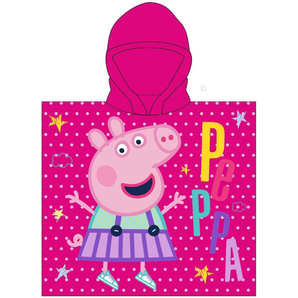 Poncho cu gluga Peppa Pig 55x110 cm Eplusm - 3 | YEO