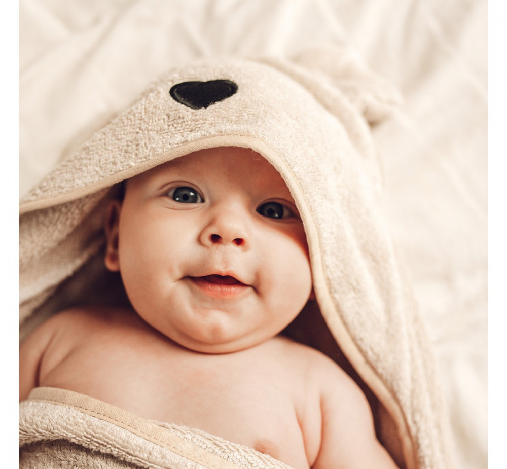 Poze Prosop cu gluga BabySteps pentru bebelusi si copii din fibra de bambus S 85x90cm Teddy Ecri nichiduta.ro 